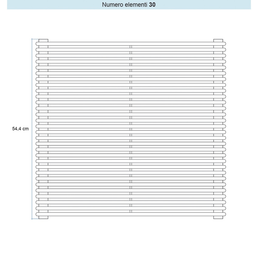 Immagine di Irsap ARPA 12_2 ORIZZONTALE Radiatore 30 elementi L.55 P.5 H.54,4 cm, colore bianco standard finitura lucido Cod.01 A2205503001IR01H01