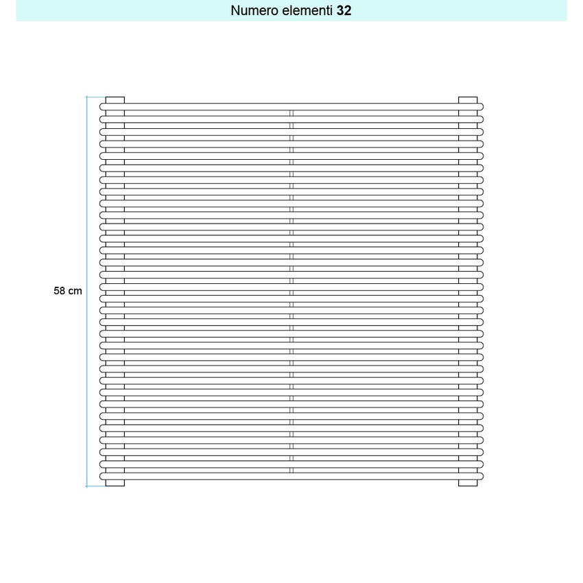 Immagine di Irsap ARPA 12_2 ORIZZONTALE Radiatore 32 elementi L.55 P.5 H.58 cm, colore bianco standard finitura lucido Cod.01 A2205503201IR01H01