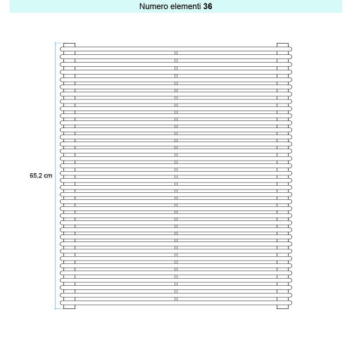 Immagine di Irsap ARPA 12_2 ORIZZONTALE Radiatore 36 elementi L.182 P.5 H.65,2 cm, colore bianco standard finitura lucido Cod.01 A2218203601IR01H01