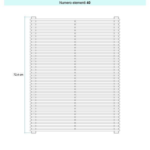 Immagine di Irsap ARPA 12_2 ORIZZONTALE Radiatore 40 elementi L.92 P.5 H.72,4 cm, colore bruno tabacco finitura ruvido Cod.1B A220920401BIR01H01