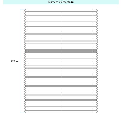 Immagine di Irsap ARPA 12_2 ORIZZONTALE Radiatore 44 elementi L.122 P.5 H.79,6 cm, colore bianco standard finitura lucido Cod.01 A2212204401IR01H01