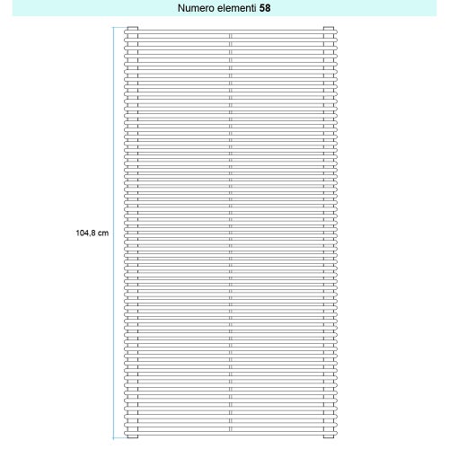 Immagine di Irsap ARPA 12_2 ORIZZONTALE Radiatore 58 elementi L.75 P.5 H.104,8 cm, colore bianco standard finitura lucido Cod.01 A2207505801IR01H01