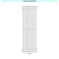Immagine di Irsap ARPA 12_2 VERTICALE Radiatore 10 elementi L.18,4 P.5 H.52 cm, colore bianco standard finitura lucido Cod.01 A2205201001IR01A01