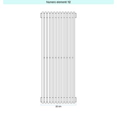 Immagine di Irsap ARPA 12_2 VERTICALE Radiatore 12 elementi L.22 P.5 H.52 cm, colore bianco standard finitura lucido Cod.01 A2205201201IR01A01