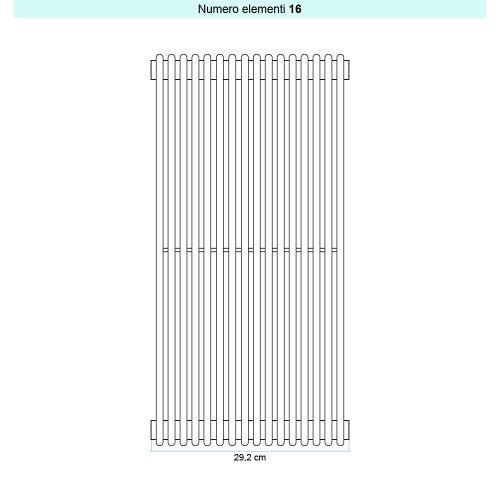 Immagine di Irsap ARPA 12_2 VERTICALE Radiatore 16 elementi L.29,2 P.5 H.182 cm, colore bianco standard finitura lucido Cod.01 A2218201601IR01A01