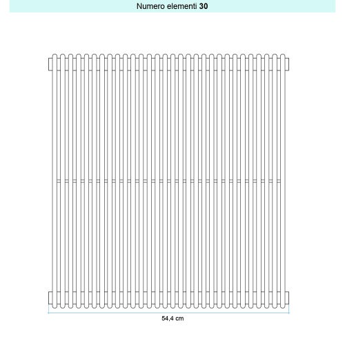 Immagine di Irsap ARPA 12_2 VERTICALE Radiatore 30 elementi L.54,4 P.5 H.182 cm, colore sablè finitura ruvido Cod.Y4 A22182030Y4IR01A01