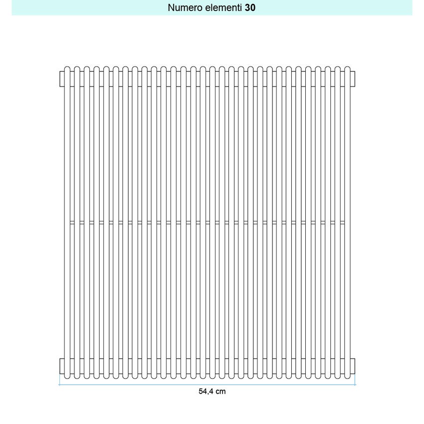 Immagine di Irsap ARPA 12_2 VERTICALE Radiatore 30 elementi L.54,4 P.5 H.202 cm, colore bianco standard finitura lucido Cod.01 A2220203001IR01A01