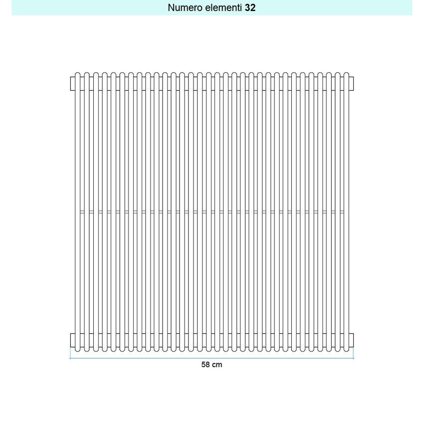 Immagine di Irsap ARPA 12_2 VERTICALE Radiatore 32 elementi L.58 P.5 H.55 cm, colore bianco standard finitura lucido Cod.01 A2205503201IR01A01