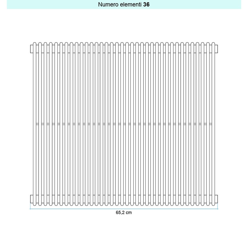 Immagine di Irsap ARPA 12_2 VERTICALE Radiatore 36 elementi L.65,2 P.5 H.202 cm, colore agave finitura opaco Cod.9N A222020369NIR01A01