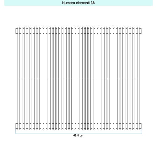 Immagine di Irsap ARPA 12_2 VERTICALE Radiatore 38 elementi L.68,8 P.5 H.75 cm, colore bianco standard finitura lucido Cod.01 A2207503801IR01A01