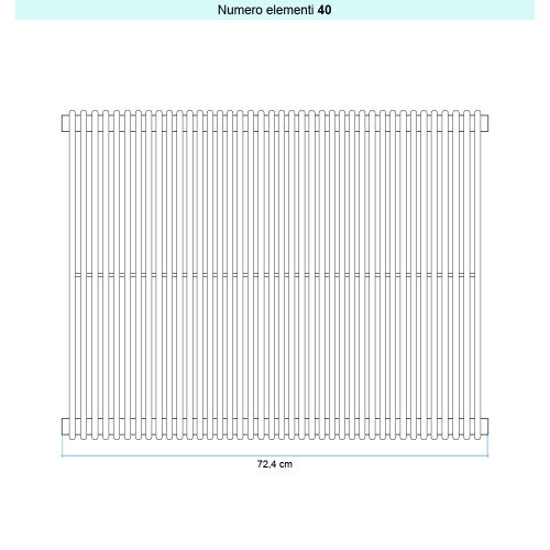 Immagine di Irsap ARPA 12_2 VERTICALE Radiatore 40 elementi L.72,4 P.5 H.70 cm, colore bianco standard finitura lucido Cod.01 A2207004001IR01A01