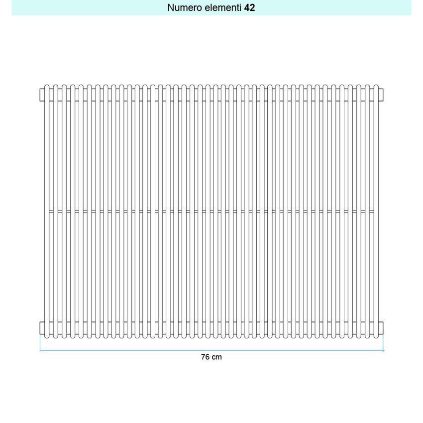Immagine di Irsap ARPA 12_2 VERTICALE Radiatore 42 elementi L.76 P.5 H.182 cm, colore bianco standard finitura lucido Cod.01 A2218204201IR01A01