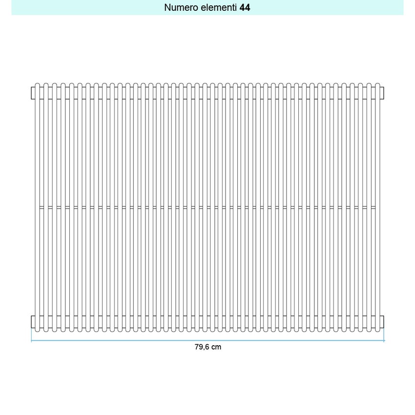 Immagine di Irsap ARPA 12_2 VERTICALE Radiatore 44 elementi L.79,6 P.5 H.182 cm, colore bianco standard finitura lucido Cod.01 A2218204401IR01A01