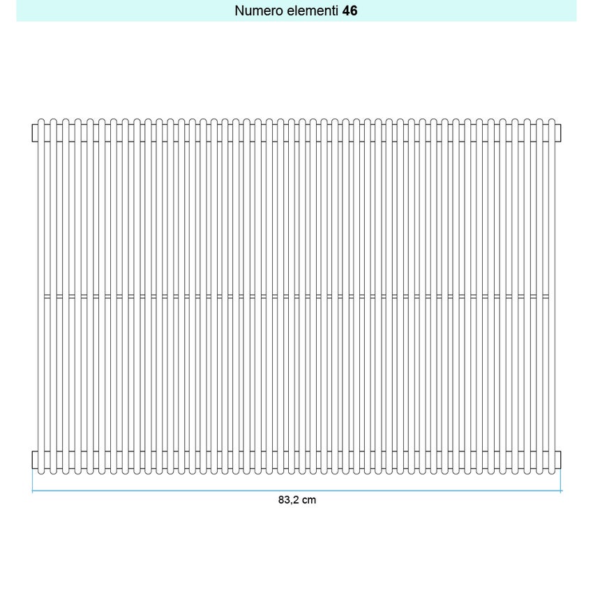 Immagine di Irsap ARPA 12_2 VERTICALE Radiatore 46 elementi L.83,2 P.5 H.182 cm, colore bianco standard finitura lucido Cod.01 A2218204601IR01A01