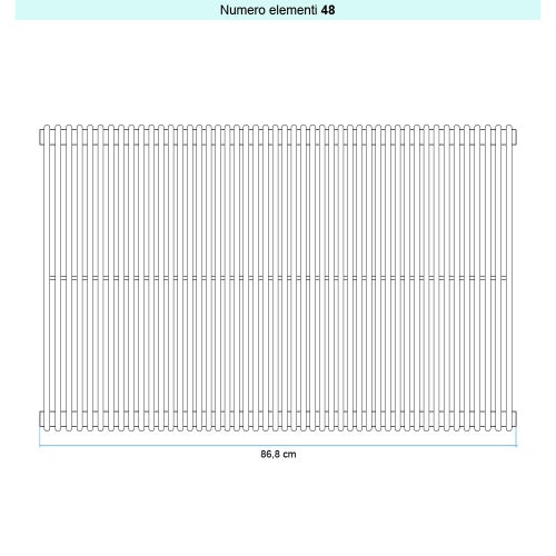 Immagine di Irsap ARPA 12_2 VERTICALE Radiatore 48 elementi L.86,8 P.5 H.65 cm, colore bianco standard finitura lucido Cod.01 A2206504801IR01A01