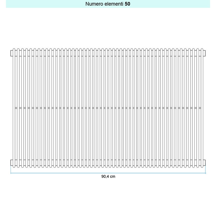 Immagine di Irsap ARPA 12_2 VERTICALE Radiatore 50 elementi L.90,4 P.5 H.202 cm, colore grigio perla finitura ruvido Cod.L6 A22202050L6IR01A01