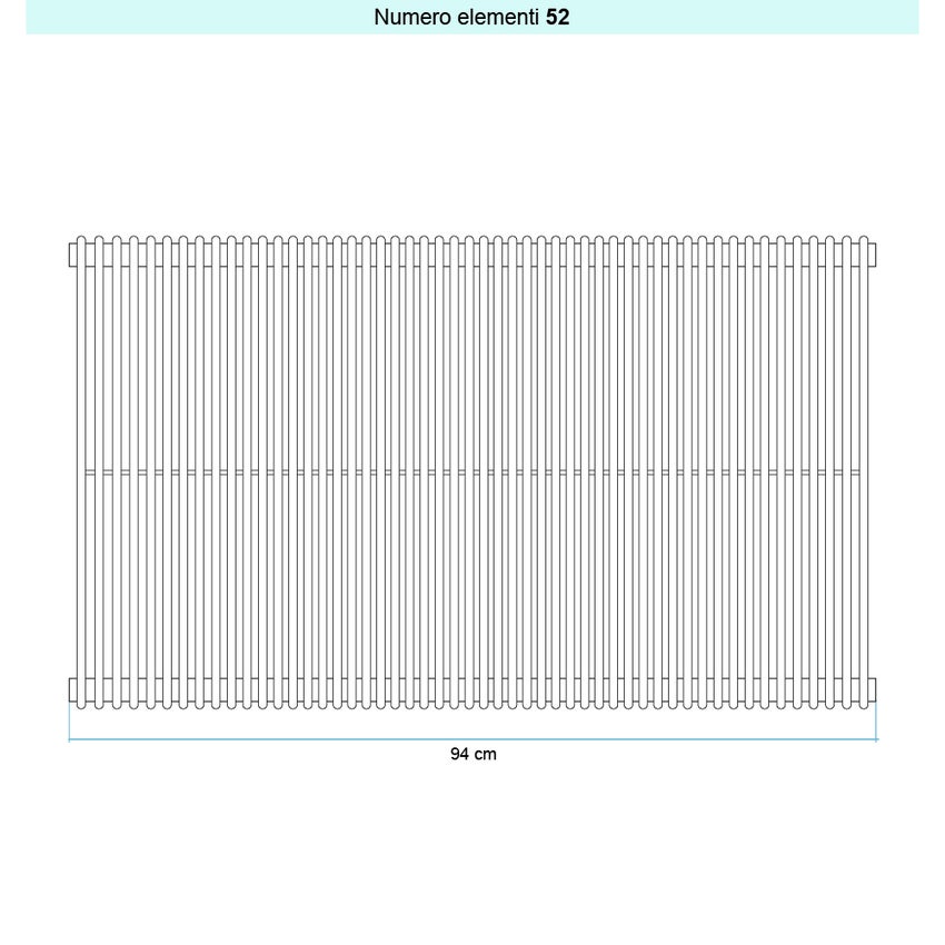 Immagine di Irsap ARPA 12_2 VERTICALE Radiatore 52 elementi L.94 P.5 H.65 cm, colore bianco standard finitura lucido Cod.01 A2206505201IR01A01