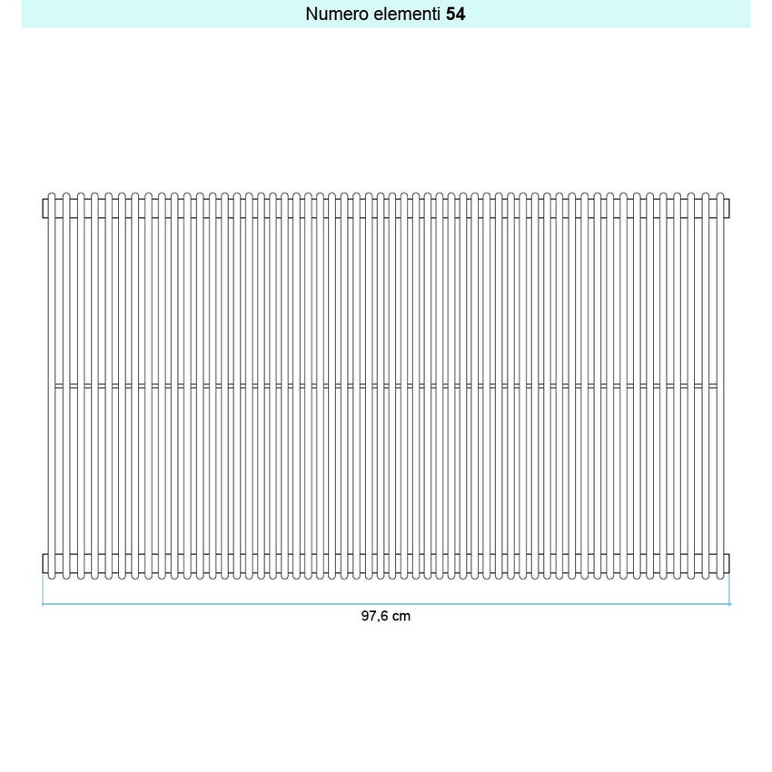 Immagine di Irsap ARPA 12_2 VERTICALE Radiatore 54 elementi L.97,6 P.5 H.65 cm, colore bianco perla finitura ruvido Cod.16 A2206505416IR01A01