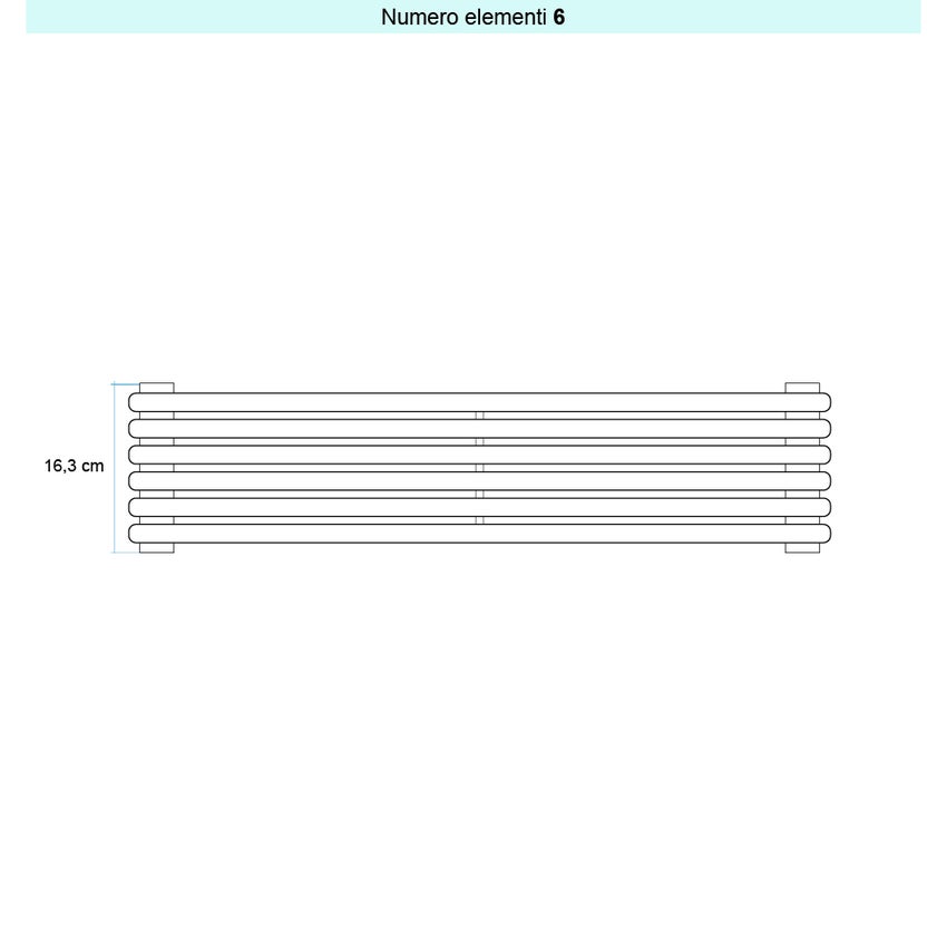 Immagine di Irsap ARPA 18 ORIZZONTALE Radiatore 6 elementi L.122 P.4,6 H.16,3 cm, colore bianco standard finitura lucido Cod.01 A1812200601IR01H01