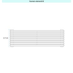 Immagine di Irsap ARPA 18 ORIZZONTALE Radiatore 8 elementi L.52 P.4,6 H.21,7 cm, colore bianco standard finitura lucido Cod.01 A1805200801IR01H01