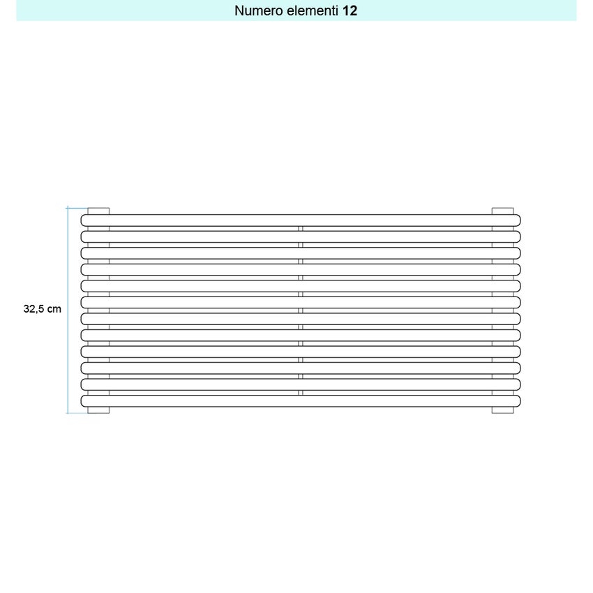 Immagine di Irsap ARPA 18 ORIZZONTALE Radiatore 12 elementi L.92 P.4,6 H.32,5 cm, colore bianco standard finitura lucido Cod.01 A1809201201IR01H01