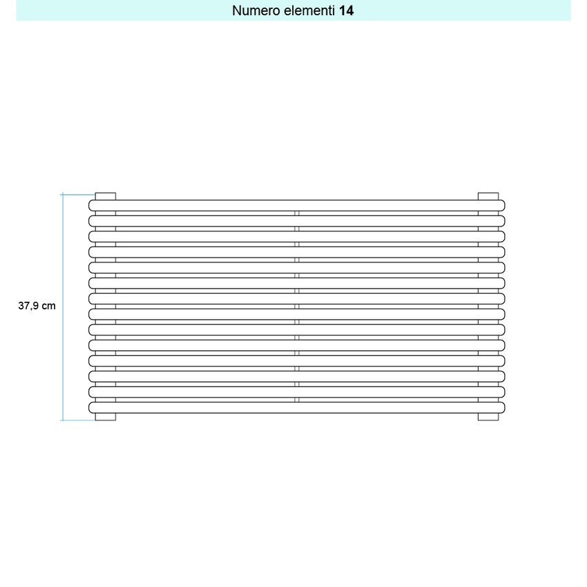 Immagine di Irsap ARPA 18 ORIZZONTALE Radiatore 14 elementi L.75 P.4,6 H.37,9 cm, colore bianco standard finitura lucido Cod.01 A1807501401IR01H01