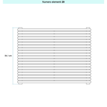 Immagine di Irsap ARPA 18 ORIZZONTALE Radiatore 20 elementi L.122 P.4,6 H.54,1 cm, colore bianco standard finitura lucido Cod.01 A1812202001IR01H01