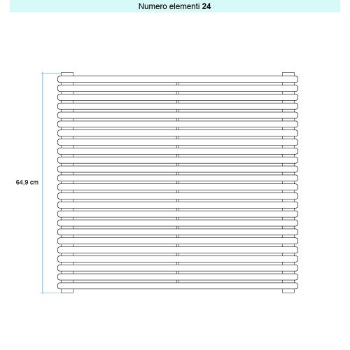 Immagine di Irsap ARPA 18 ORIZZONTALE Radiatore 24 elementi L.122 P.4,6 H.64,9 cm, colore bianco finitura opaco Cod.J8 A18122024J8IR01H01