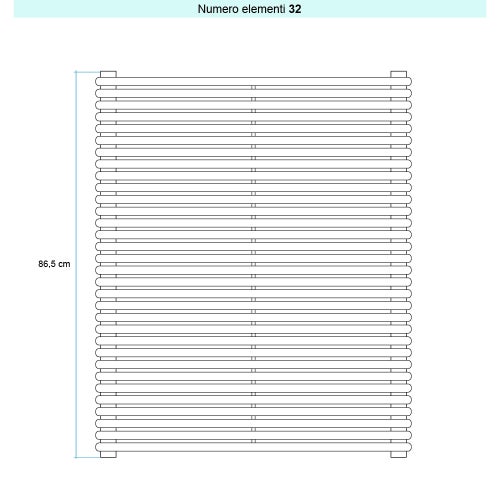 Immagine di Irsap ARPA 18 ORIZZONTALE Radiatore 32 elementi L.122 P.4,6 H.86,5 cm, colore sablè finitura ruvido Cod.Y4 A18122032Y4IR01H01