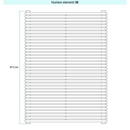 Immagine di Irsap ARPA 18 ORIZZONTALE Radiatore 36 elementi L.152 P.4,6 H.97,3 cm, colore nero ral 9005 finitura lucido Cod.10 A1815203610IR01H01