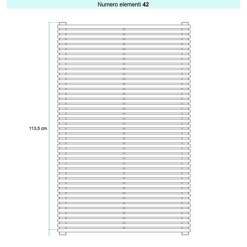 Immagine di Irsap ARPA 18 ORIZZONTALE Radiatore 42 elementi L.70 P.4,6 H.113,5 cm, colore bianco standard finitura lucido Cod.01 A1807004201IR01H01
