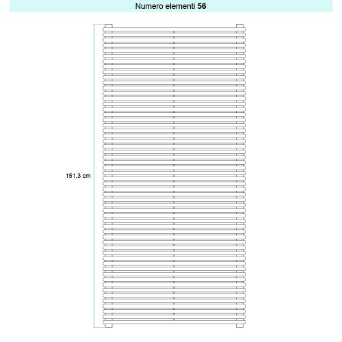 Immagine di Irsap ARPA 18 ORIZZONTALE Radiatore 56 elementi L.122 P.4,6 H.151,3 cm, colore grigio perla finitura ruvido Cod.L6 A18122056L6IR01H01