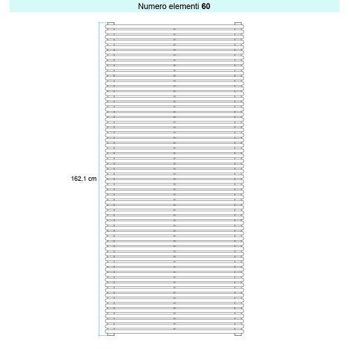 Immagine di Irsap ARPA 18 ORIZZONTALE Radiatore 60 elementi L.65 P.4,6 H.162,1 cm, colore bianco standard finitura lucido Cod.01 A1806506001IR01H01