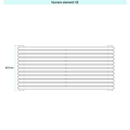 Immagine di Irsap ARPA 18_2 ORIZZONTALE Radiatore 12 elementi L.122 P.6,2 H.32,5 cm, colore bianco standard finitura lucido Cod.01 A2812201201IR01H01