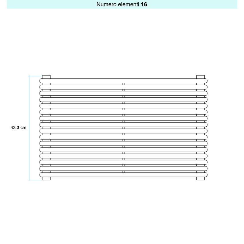 Immagine di Irsap ARPA 18_2 ORIZZONTALE Radiatore 16 elementi L.65 P.6,2 H.43,3 cm, colore bianco standard finitura lucido Cod.01 A2806501601IR01H01