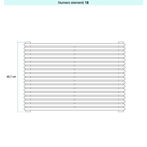 Immagine di Irsap ARPA 18_2 ORIZZONTALE Radiatore 18 elementi L.92 P.6,2 H.48,7 cm, colore bianco standard finitura lucido Cod.01 A2809201801IR01H01