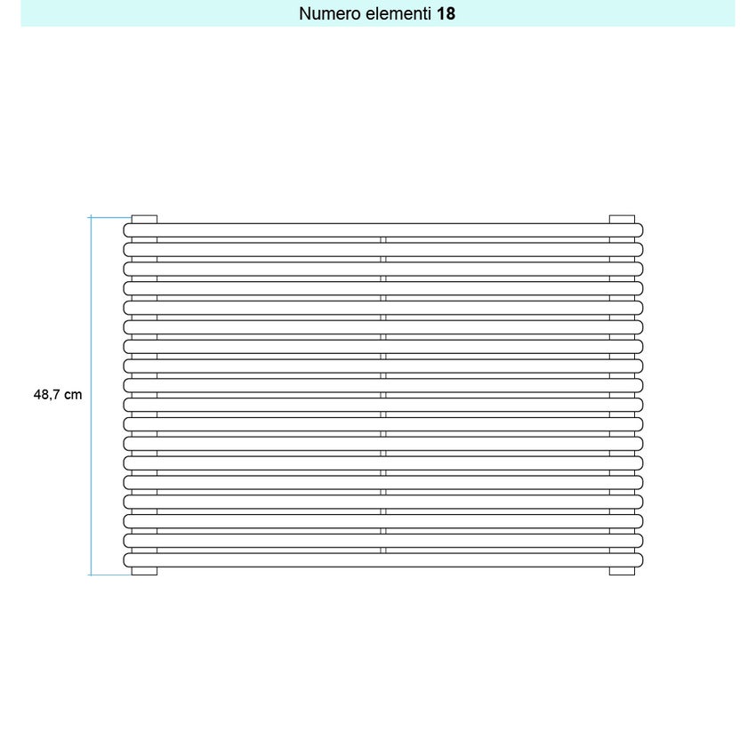Immagine di Irsap ARPA 18_2 ORIZZONTALE Radiatore 18 elementi L.87 P.6,2 H.48,7 cm, colore bianco standard finitura lucido Cod.01 A2808701801IR01H01