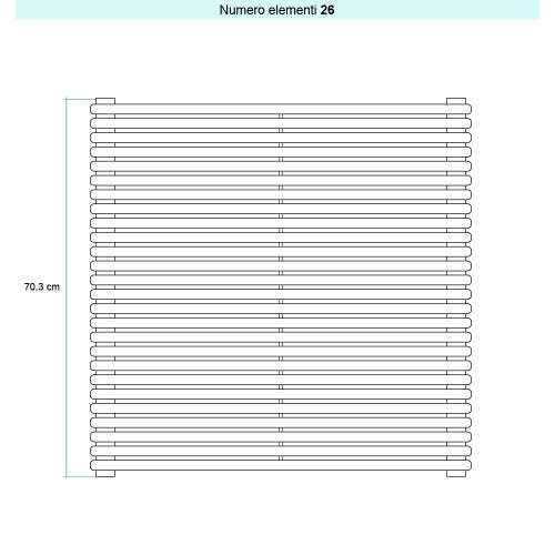 Immagine di Irsap ARPA 18_2 ORIZZONTALE Radiatore 26 elementi L.52 P.6,2 H.70,3 cm, colore bianco standard finitura lucido Cod.01 A2805202601IR01H01