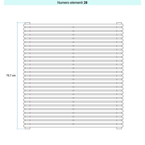 Immagine di Irsap ARPA 18_2 ORIZZONTALE Radiatore 28 elementi L.65 P.6,2 H.75,7 cm, colore bianco standard finitura lucido Cod.01 A2806502801IR01H01