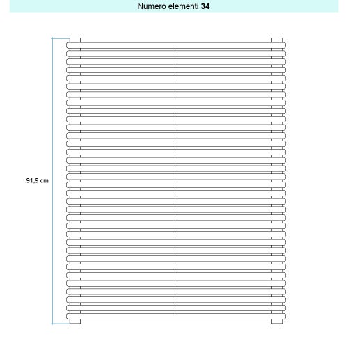 Immagine di Irsap ARPA 18_2 ORIZZONTALE Radiatore 34 elementi L.70 P.6,2 H.91,9 cm, colore bianco standard finitura lucido Cod.01 A2807003401IR01H01