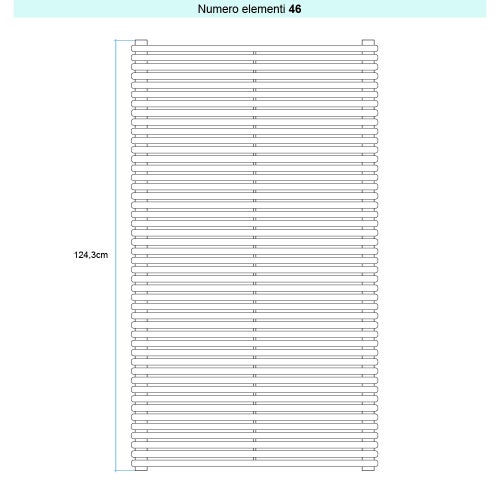 Immagine di Irsap ARPA 18_2 ORIZZONTALE Radiatore 46 elementi L.152 P.6,2 H.124,3 cm, colore bianco standard finitura lucido Cod.01 A2815204601IR01H01