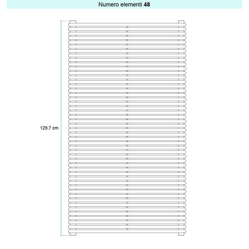 Immagine di Irsap ARPA 18_2 ORIZZONTALE Radiatore 48 elementi L.85 P.6,2 H.129,7 cm, colore bianco standard finitura lucido Cod.01 A2808504801IR01H01