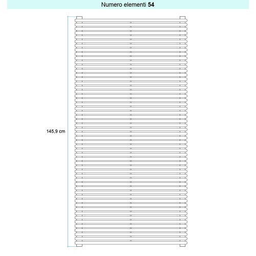 Immagine di Irsap ARPA 18_2 ORIZZONTALE Radiatore 54 elementi L.75 P.6,2 H.145,9 cm, colore bianco standard finitura lucido Cod.01 A2807505401IR01H01