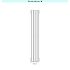 Immagine di Irsap ARPA 18 VERTICALE Radiatore 4 elementi L.10,9 P.4,6 H.52 cm, colore bianco standard finitura lucido Cod.01 A1805200401IR01A01