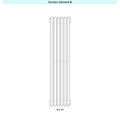 Immagine di Irsap ARPA 18 VERTICALE Radiatore 6 elementi L.16,3 P.4,6 H.55 cm, colore nero finitura opaco Cod.K1 A18055006K1IR01A01