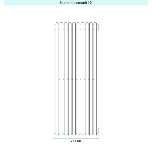 Immagine di Irsap ARPA 18 VERTICALE Radiatore 10 elementi L.27,1 P.4,6 H.52 cm, colore bianco standard finitura lucido Cod.01 A1805201001IR01A01