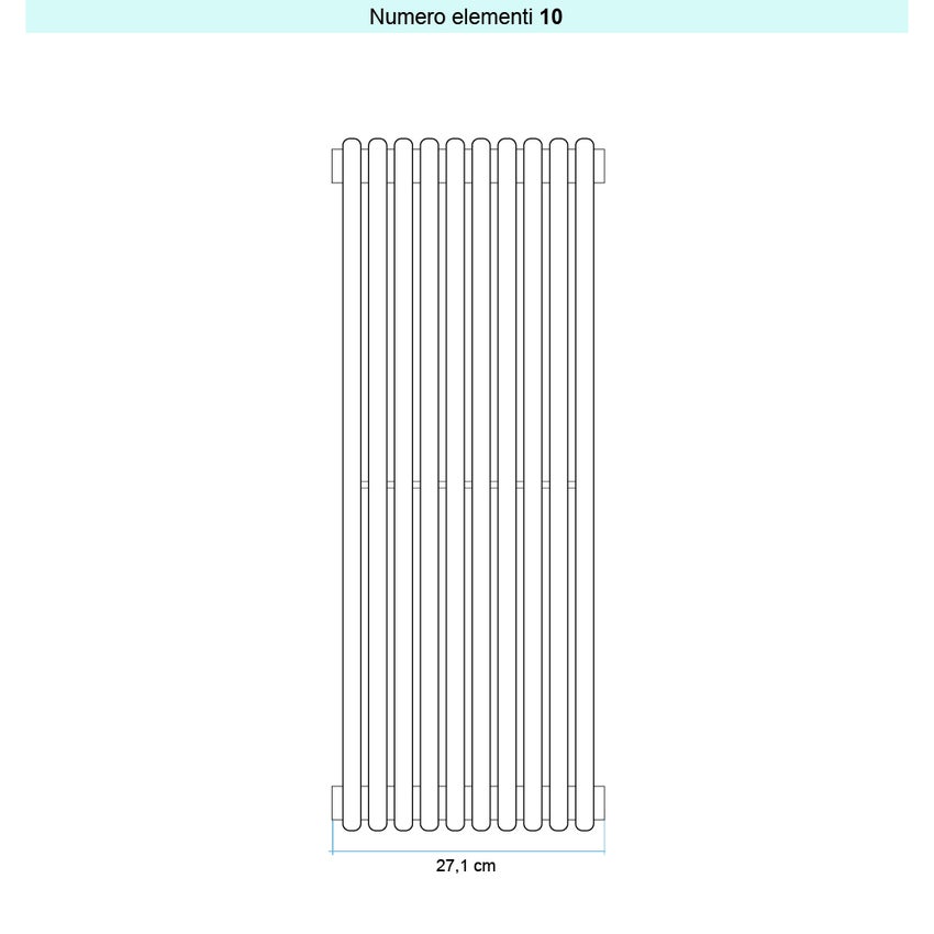 Immagine di Irsap ARPA 18 VERTICALE Radiatore 10 elementi L.27,1 P.4,6 H.55 cm, colore bianco standard finitura lucido Cod.01 A1805501001IR01A01