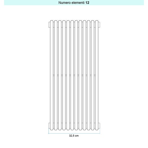 Immagine di Irsap ARPA 18 VERTICALE Radiatore 12 elementi L.32,5 P.4,6 H.87 cm, colore bianco standard finitura lucido Cod.01 A1808701201IR01A01