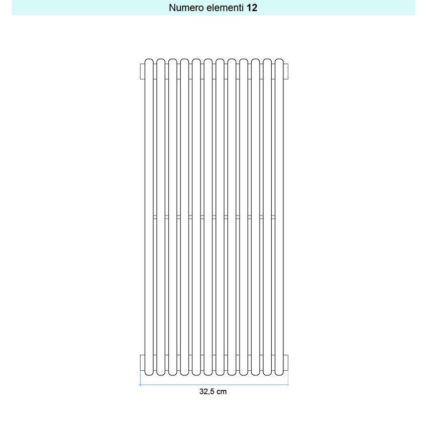 Immagine di Irsap ARPA 18 VERTICALE Radiatore 12 elementi L.32,5 P.4,6 H.152 cm, colore bianco edelweiss finitura lucido Cod.34 A1815201234IR01A01