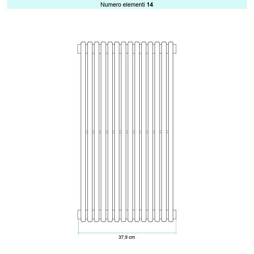 Immagine di Irsap ARPA 18 VERTICALE Radiatore 14 elementi L.37,9 P.4,6 H.52 cm, colore bianco standard finitura lucido Cod.01 A1805201401IR01A01